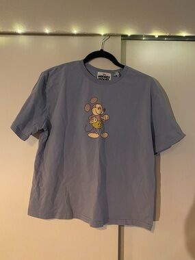 Disney Mickey Mouse Pastel Graphic Tee in Pale Blue NWOT